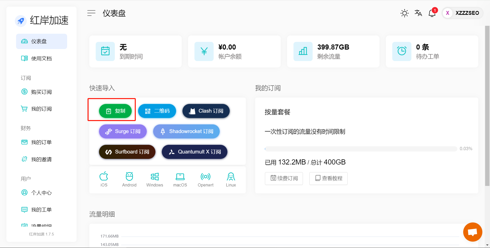 获取红岸云订阅地址URL教程